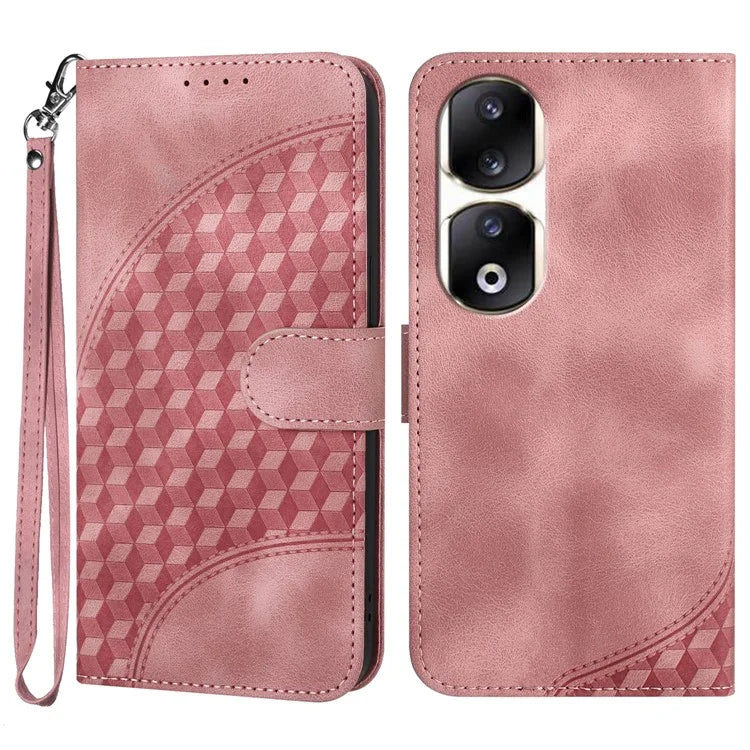 YX0060 For Honor 90 Pro Phone Case Imprinted Elephant Head Pattern Wallet Cover