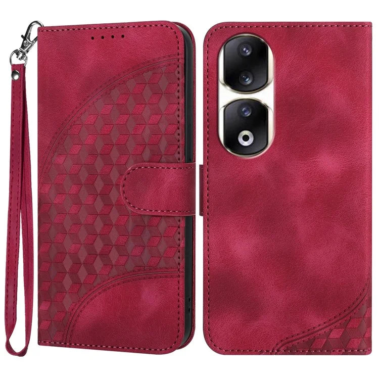 YX0060 For Honor 90 Pro Phone Case Imprinted Elephant Head Pattern Wallet Cover