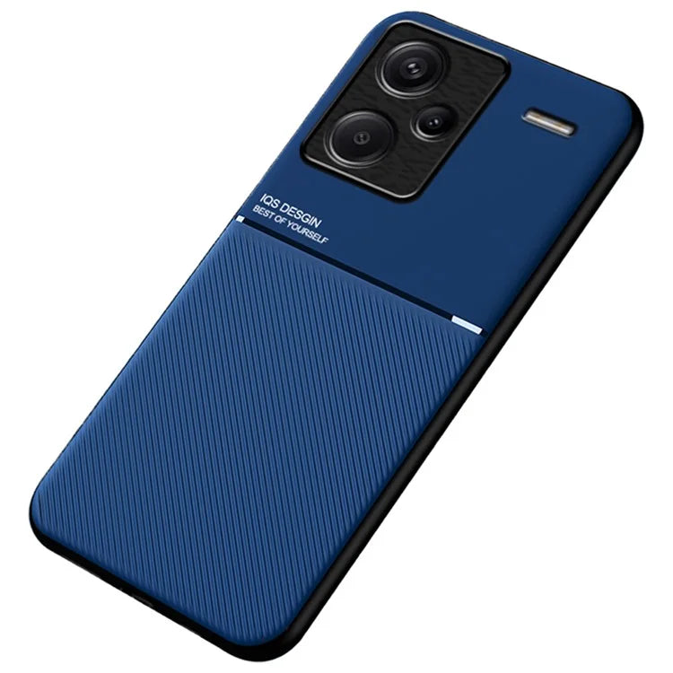 For Xiaomi Redmi Note 13 Pro+ 5G PU+TPU+PC Phone Case with Magnetic Holder Metal Sheet