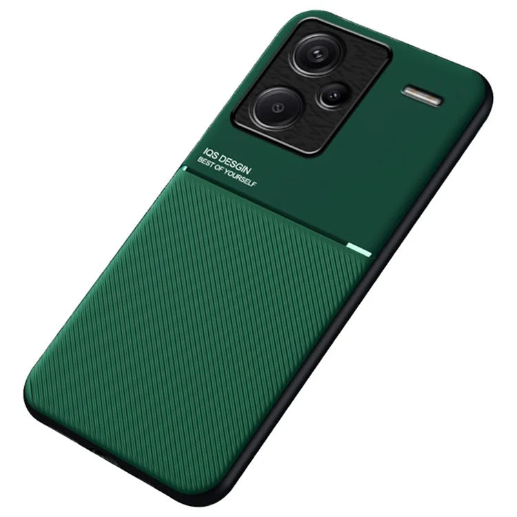For Xiaomi Redmi Note 13 Pro+ 5G PU+TPU+PC Phone Case with Magnetic Holder Metal Sheet