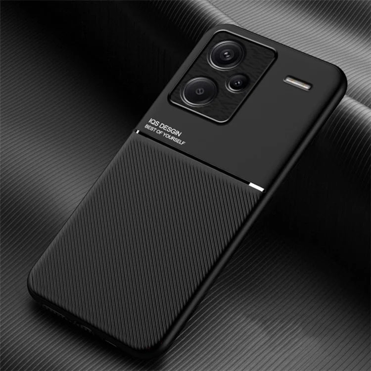 For Xiaomi Redmi Note 13 Pro+ 5G PU+TPU+PC Phone Case with Magnetic Holder Metal Sheet