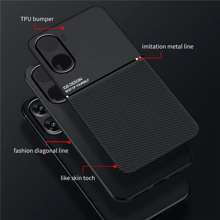 For vivo V29e (India) 5G Case Anti-drop PU+TPU+PC Cover with Magnetic Holder Metal Sheet