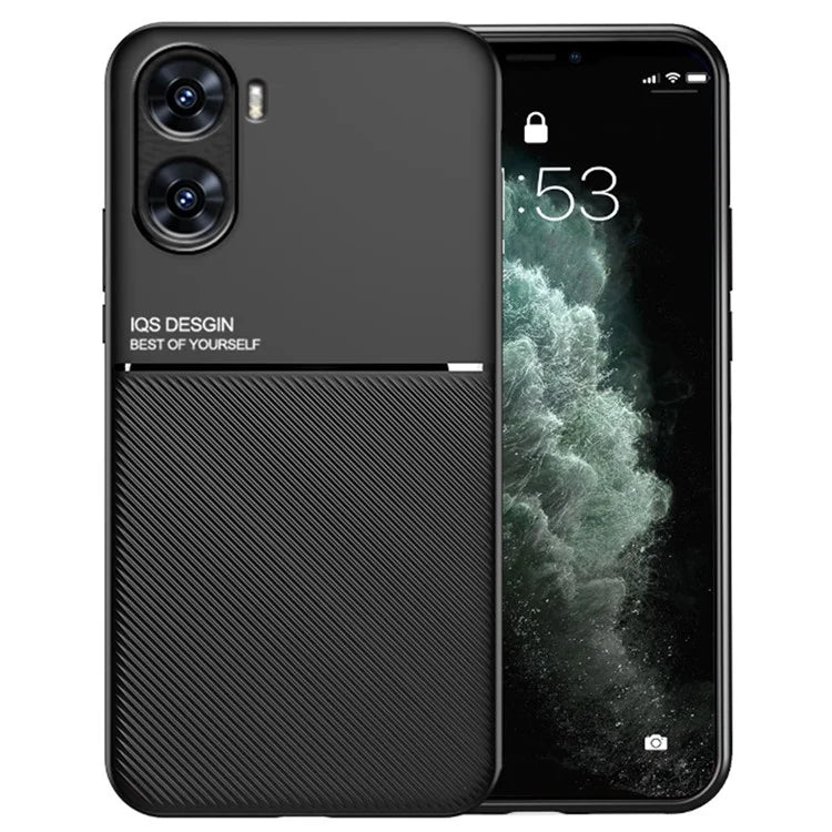 For vivo V29e (India) 5G Case Anti-drop PU+TPU+PC Cover with Magnetic Holder Metal Sheet