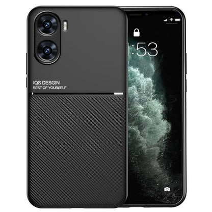 For vivo V29e (India) 5G Case Anti-drop PU+TPU+PC Cover with Magnetic Holder Metal Sheet