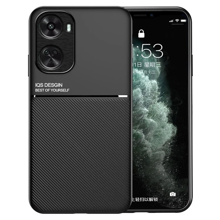 For Huawei nova 11 SE Case PU+TPU+PC Fall-proof Cover with Magnetic Holder Metal Sheet