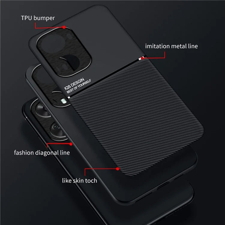 For Huawei nova 11 SE Case PU+TPU+PC Fall-proof Cover with Magnetic Holder Metal Sheet