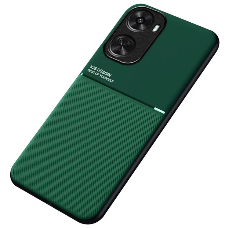 For Huawei nova 11 SE Case PU+TPU+PC Fall-proof Cover with Magnetic Holder Metal Sheet