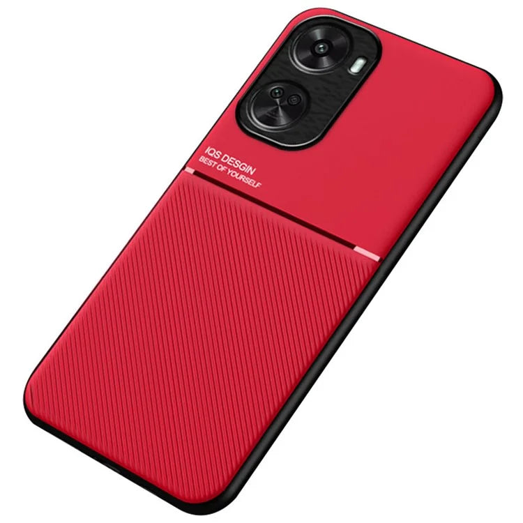 For Huawei nova 11 SE Case PU+TPU+PC Fall-proof Cover with Magnetic Holder Metal Sheet