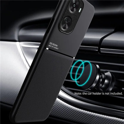 For Huawei nova 11 SE Case PU+TPU+PC Fall-proof Cover with Magnetic Holder Metal Sheet