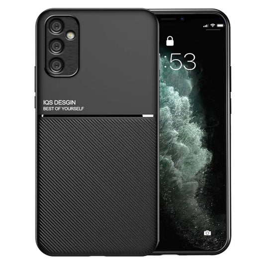 For Samsung Galaxy A05s 4G Case Lines Imprinted Cover with Magnetic Holder Metal Sheet