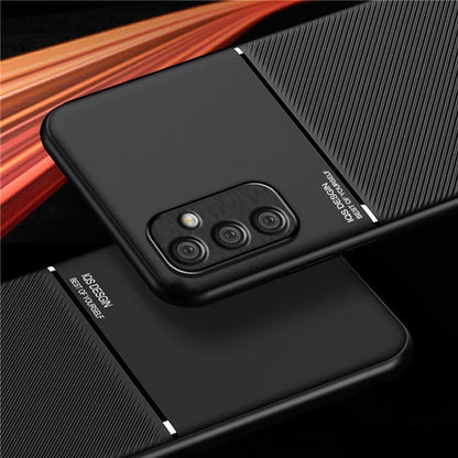 For Samsung Galaxy A05s 4G Case Lines Imprinted Cover with Magnetic Holder Metal Sheet