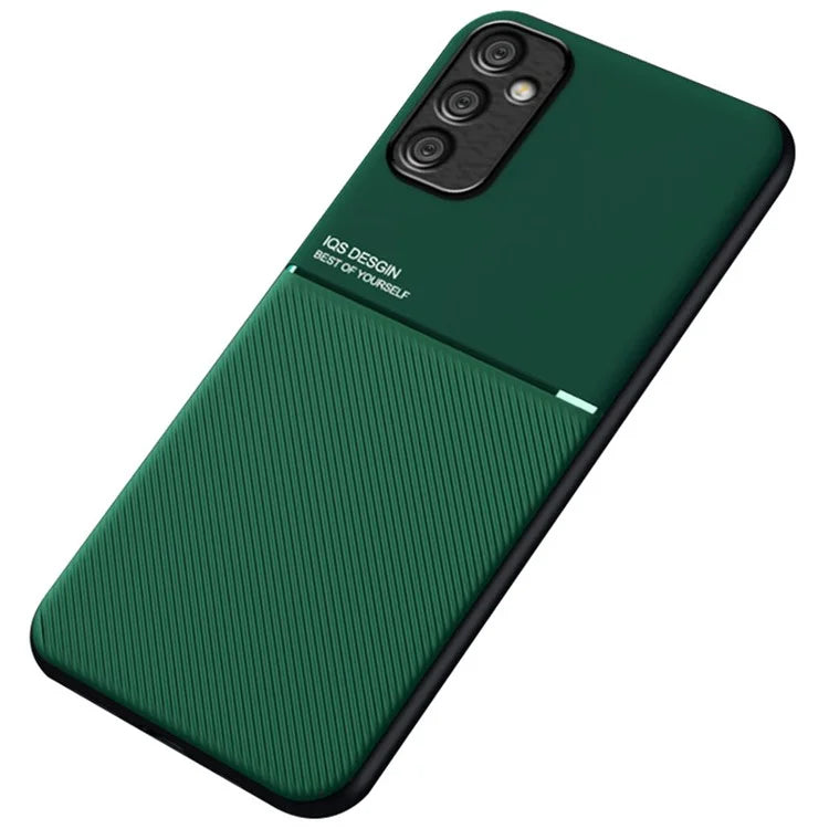 For Samsung Galaxy A05s 4G Case Lines Imprinted Cover with Magnetic Holder Metal Sheet