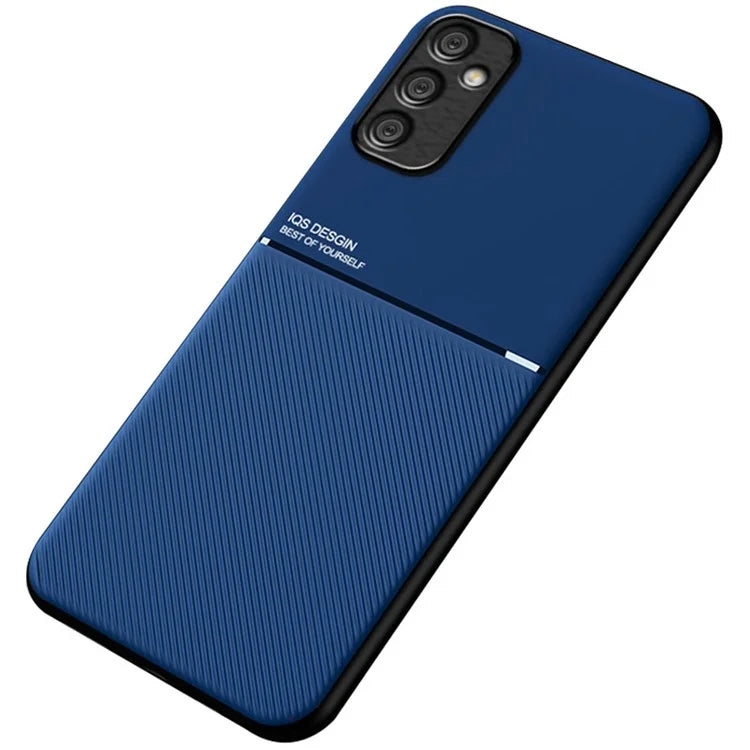 For Samsung Galaxy A05s 4G Case Lines Imprinted Cover with Magnetic Holder Metal Sheet