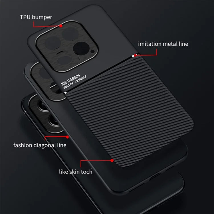 For Xiaomi 14 Case Fall Proof Mobile Phone Cover with Magnetic Holder Metal Sheet