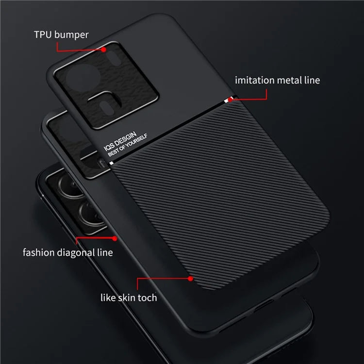 For Xiaomi Redmi 13C / Poco C65 4G Case Imprinted Lines Cell Phone Cover Works with Magnetic Car Mount