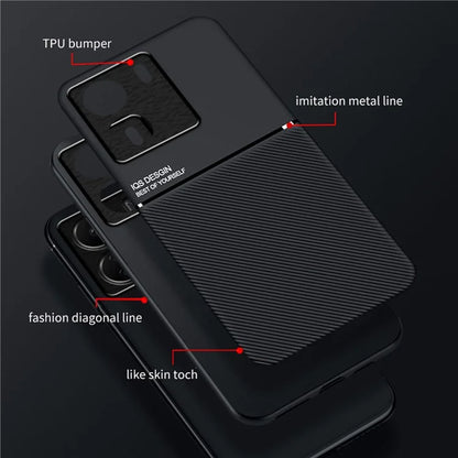 For Xiaomi Redmi 13C / Poco C65 4G Case Imprinted Lines Cell Phone Cover Works with Magnetic Car Mount