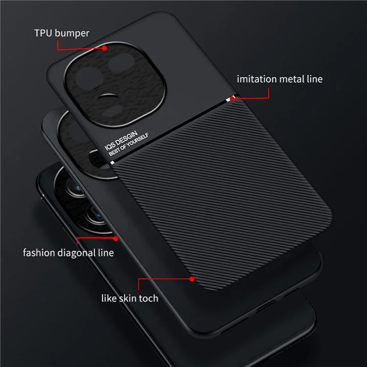 For vivo iQOO 12 5G Case Works with Magnetic Car Mount Phone Guard Shell