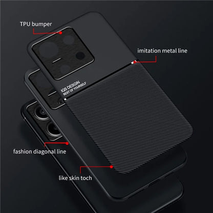 For Xiaomi Redmi Note 13 Pro 5G / Poco X6 5G Back Case Phone Cover with Magnetic Holder Metal Sheet