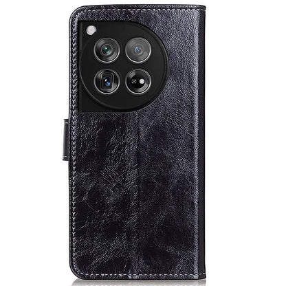 Crazy Horse Texture Case for OnePlus 12 5G Shell Vintage PU Leather Stand Wallet Cover