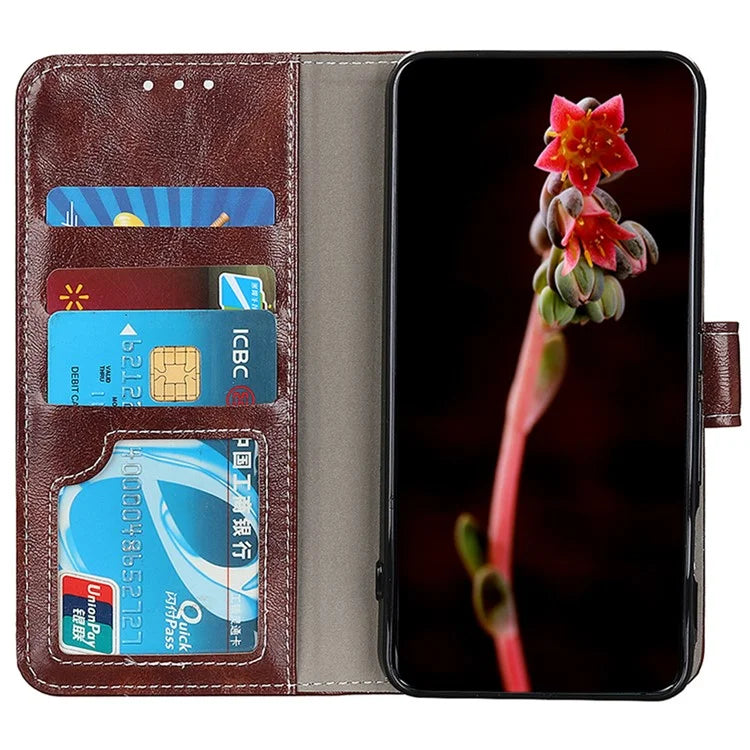 Crazy Horse Texture Case for OnePlus 12 5G Shell Vintage PU Leather Stand Wallet Cover