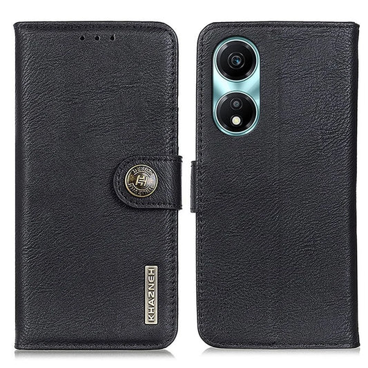 KHAZNEH For Honor X5 Plus Case Cowhide Texture Leather Phone Cover with Magnetic Closure
