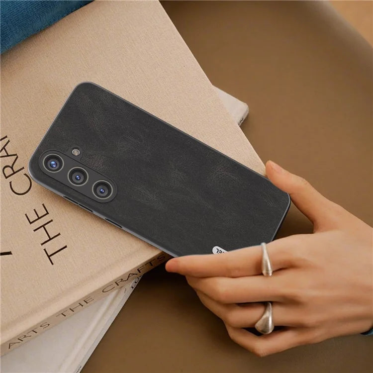 ABEEL For Samsung Galaxy S24 Case Shockproof PU Leather+PC Retro Phone Guard Cover