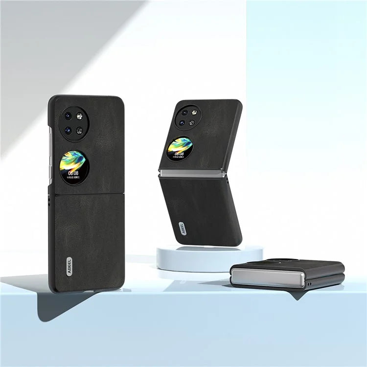 ABEEL For Huawei Pocket 2 Folding Phone Case Retro Leather+PC Cover