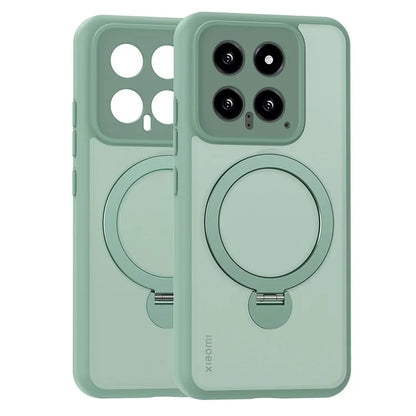 For Xiaomi 14 Pro Magnetic Case PC+TPU Phone Cover Ring Holder Kickstand