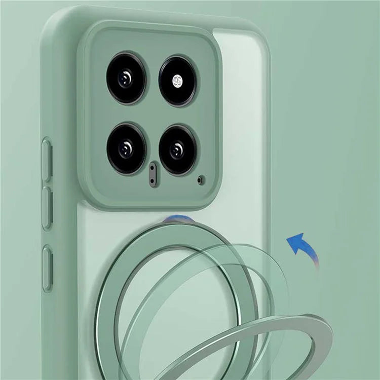For Xiaomi 14 Pro Magnetic Case PC+TPU Phone Cover Ring Holder Kickstand