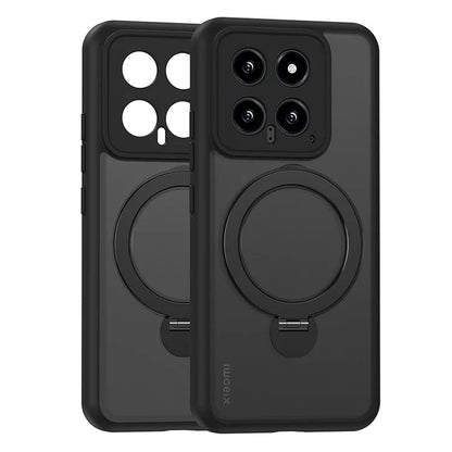 For Xiaomi 14 Pro Magnetic Case PC+TPU Phone Cover Ring Holder Kickstand