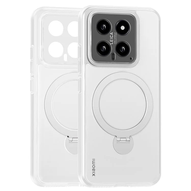 For Xiaomi 14 Pro Magnetic Case PC+TPU Phone Cover Ring Holder Kickstand
