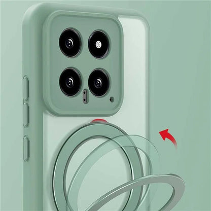 Magnetic Phone Case for Xiaomi 14 Ring Holder Kickstand PC+TPU Cover