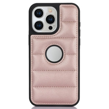 For iPhone 15 Pro Max Cell Phone Case Logo Window Anti-scratch PU Leather+TPU Cover