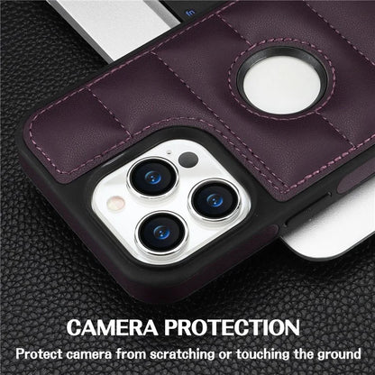 For iPhone 15 Pro Max Cell Phone Case Logo Window Anti-scratch PU Leather+TPU Cover