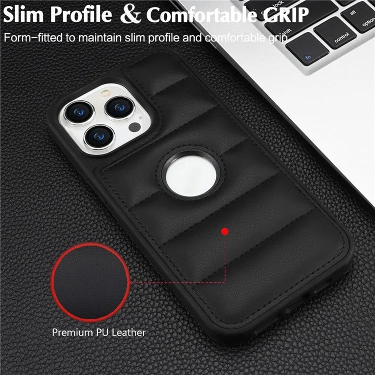 For iPhone 14 Pro Max PU Leather+TPU Well-protected Cell Phone Case with Logo Window