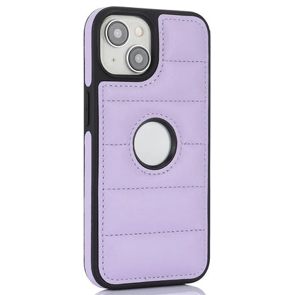 For iPhone 14 Plus Cell Phone Case PU Leather+TPU Logo Window Back Cover