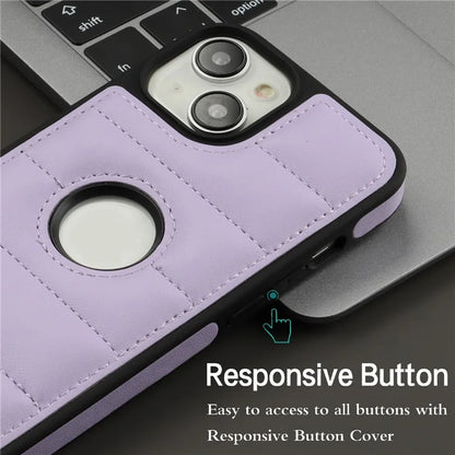 For iPhone 14 Plus Cell Phone Case PU Leather+TPU Logo Window Back Cover
