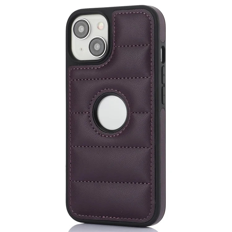 For iPhone 14 Plus Cell Phone Case PU Leather+TPU Logo Window Back Cover