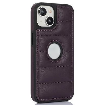 For iPhone 14 Plus Cell Phone Case PU Leather+TPU Logo Window Back Cover