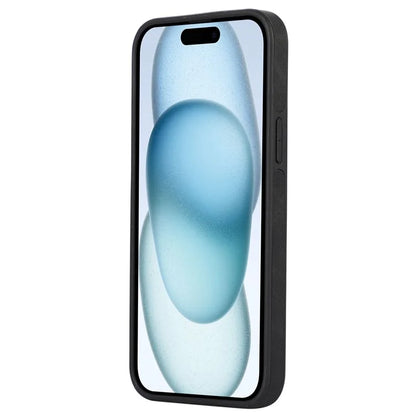 For iPhone 15 Case Splicing PU Leather+TPU Shockproof Protective Back Cover