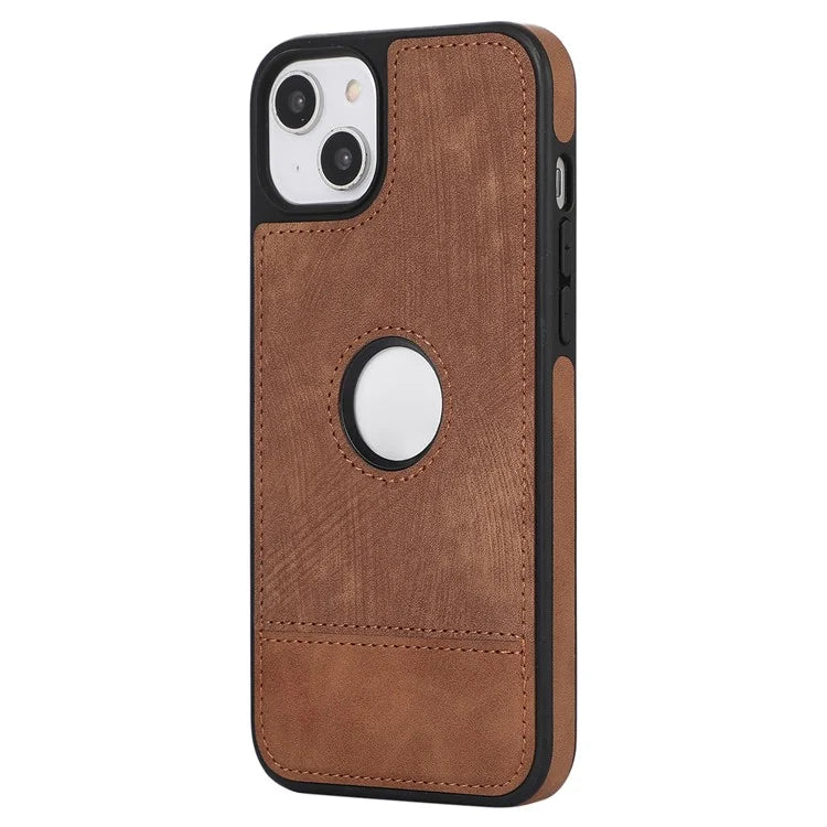 For iPhone 15 Case Splicing PU Leather+TPU Shockproof Protective Back Cover