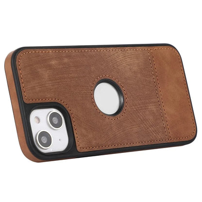 For iPhone 15 Case Splicing PU Leather+TPU Shockproof Protective Back Cover
