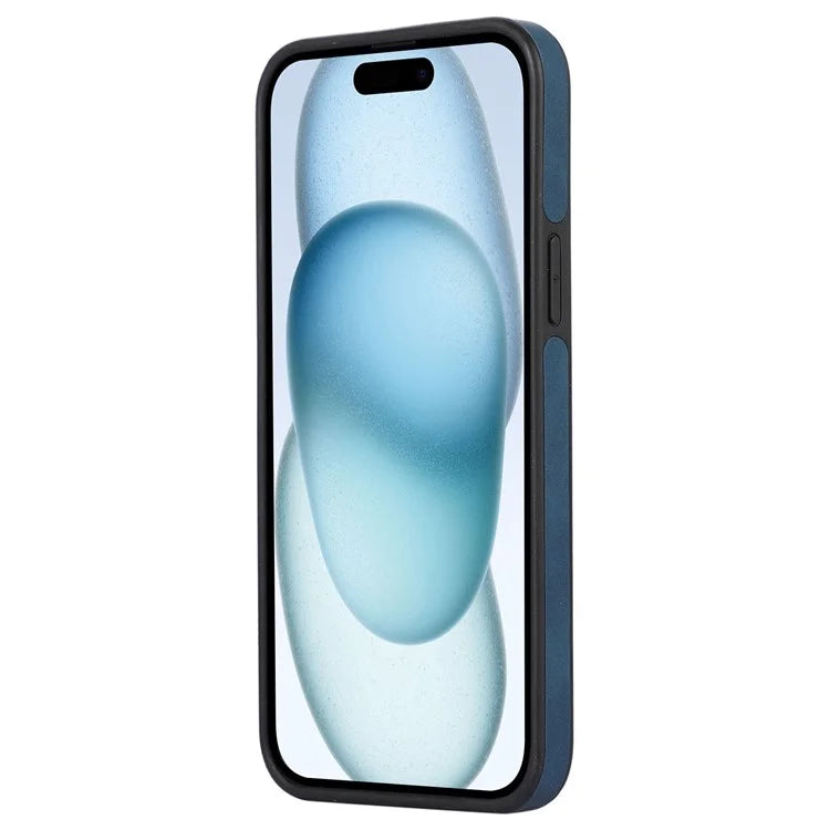 For iPhone 15 Case Splicing PU Leather+TPU Shockproof Protective Back Cover