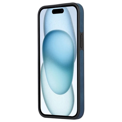 For iPhone 15 Case Splicing PU Leather+TPU Shockproof Protective Back Cover