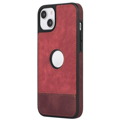 For iPhone 15 Case Splicing PU Leather+TPU Shockproof Protective Back Cover