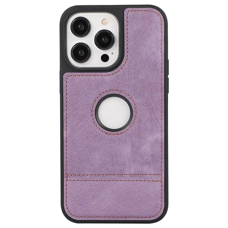 For iPhone 13 Pro 6.1 inch Cell Phone Case Splicing PU Leather+TPU Shockproof Back Shell