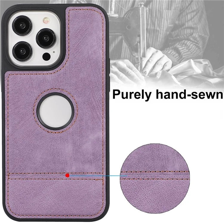 For iPhone 13 Pro 6.1 inch Cell Phone Case Splicing PU Leather+TPU Shockproof Back Shell
