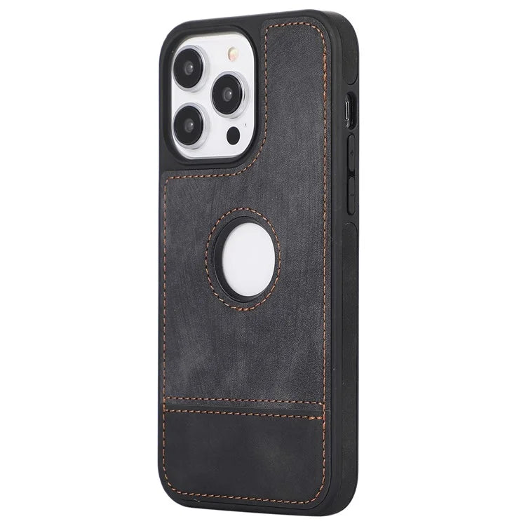 For iPhone 13 Pro 6.1 inch Cell Phone Case Splicing PU Leather+TPU Shockproof Back Shell