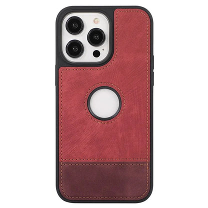 For iPhone 13 Pro 6.1 inch Cell Phone Case Splicing PU Leather+TPU Shockproof Back Shell