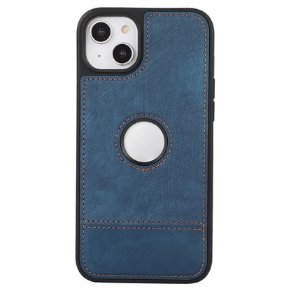For iPhone 14 Case Splicing PU Leather+TPU Phone Shell with Logo View Window